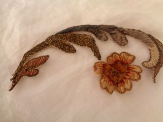 Charming And Rare Victorian French Chenille And Metallic Embroidered Appliques