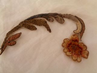 CHARMING AND RARE VICTORIAN FRENCH CHENILLE AND METALLIC EMBROIDERED APPLIQUES 2