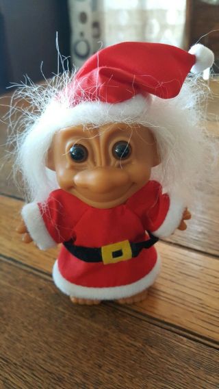 Troll Doll Christmas Xmas Santa Claus Ornament 5” By Russ 1990 
