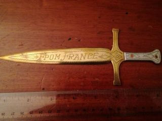Rare 1st World War From France In Form Of A Sword Trench Art Letter Opener.