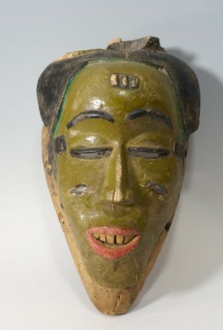 Rare Old Antique Wood Guro Kweni Secret Society Mask W Teeth Côte Divoire Africa