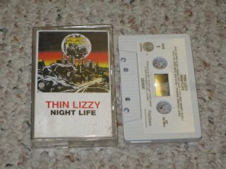Rare Thin Lizzy Nightlife Cassette Tape