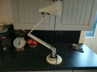 Vintage Herbert Terry Anglepoise Lamp In White