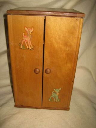 Vintage Strombecker Doll Furniture Wardrobe Clothes Armoire 10 " For 8 " Dolls