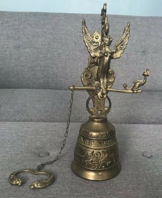 Vintage Church Bell Brass Bronze Vocem Meam Ovime Tangit Audit Monastery Bell