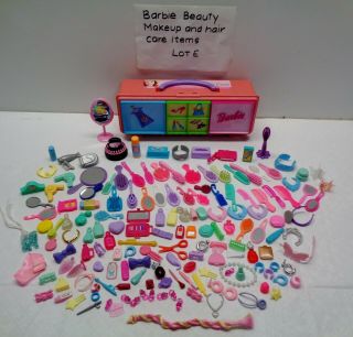 Vintage Barbie Doll Sized Beauty Make Up Hair Care Small Vanity Accessories E