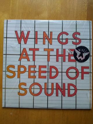 Vtg Paul Mccartney & Wings 1976 Rare Vinyl Lp W/shrink Sleeve Speed Of Sound