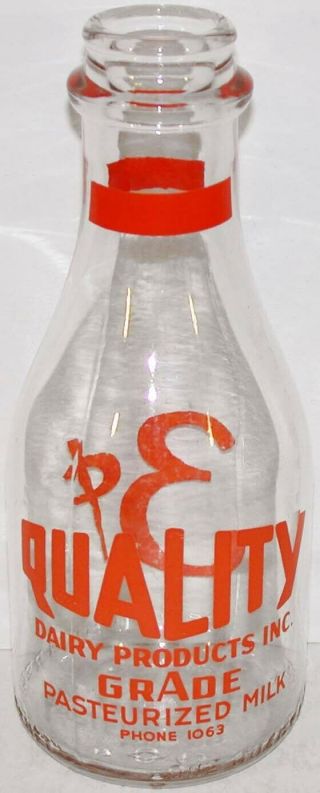Vintage Milk Bottle Quality Dairy Products 3 Cent Pyro Lynchburg Virginia Rare
