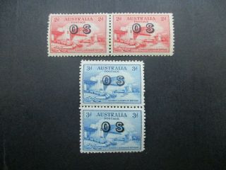 Australian Pre Decimal Stamps: Overprint Os Set - Rare (h305)