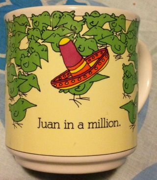 Rare Vintage Sandra Boynton Coffee Mug Juan In A Million Recycled Paper Products