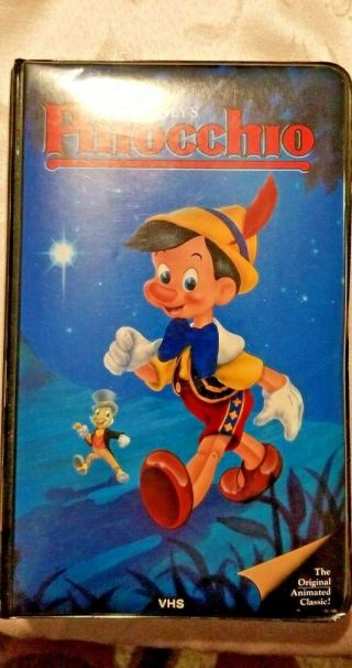 Pinocchio (vhs,  1985) Puffy Black Diamond Cover - 239 V Spine - Rare Oop