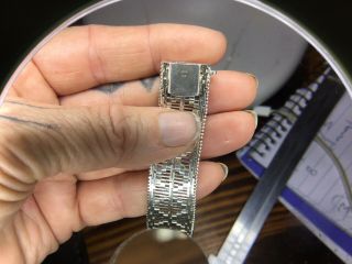 ❤️ VINTAGE rare STERLING Silver 33gms BRACELET 17mmx20.  5cm DIAMOND CUT Italy 3