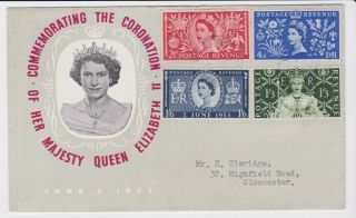 Gb Stamps Rare First Day Cover 1953 Coronation Dated 2 June 1 Day Early