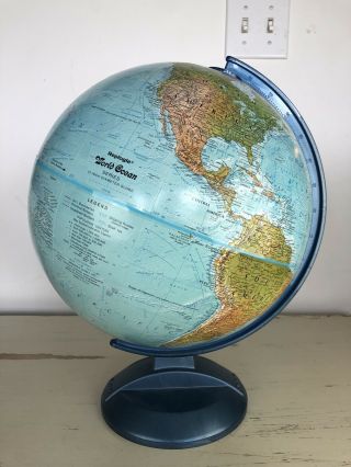 Replogle Globe Earth World Ocean Series 12” Diameter Vintage Blue Plastic Stand