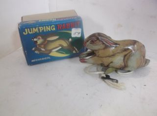 Rare Chein Tin Windup Toy Early 1930 Jumping Rabbit W/ Box And Key