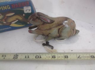 Rare Chein Tin Windup Toy Early 1930 jumping Rabbit w/ box and key 3