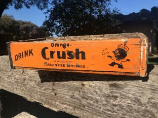 Rare Antique Vintage 1940s - 50s Orange Crush Crushy Soda Advertising Bottle Crate