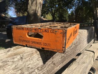 Rare Antique Vintage 1940s - 50s Orange Crush CRUSHY Soda Advertising Bottle Crate 2