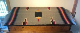 Vintage Antique Native American Hand Woven Small Wool Rug 38.  5 