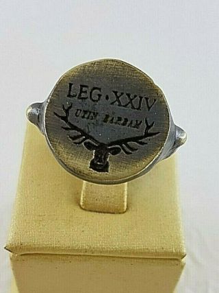 Ancient.  Legio Xxiv.  Bronze Ring - Vintage - Antique Roman - Bronze - Rare