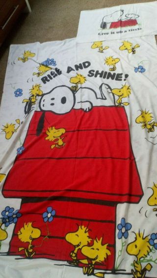 Rare Vintage Snoopy Single Duvet Cover And Pillowcase