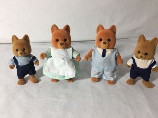 Calico Critters/sylvanian Families Vintage Maple Town Dog Family Of 4