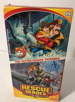 Fisher Price - Rescue Heroes Vhs Underwater Nightmare/eye Of The Storm Video - Rare