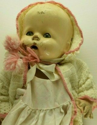 Vintage Early Baby Doll 15 1/2 " W/ Chipping