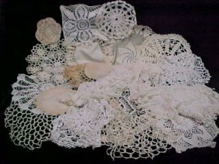 20 Vintage Antique Hand Crocheted Doily Tablecloth White 4.  5 - 17 " Wedding Crafts