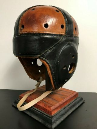 Antique Vtg Hutch Leather Football Helmet Rare Suspension Model Scarce Old