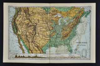 1871 Guyot Physical Map - United States Indian Territory Dakota Texas California