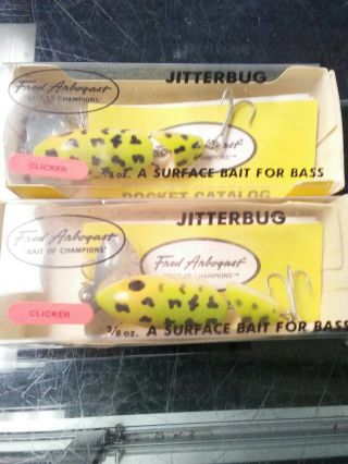 2 Vintage Fred Arbogast Jointed Jitterbugs Look