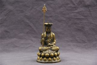 3.  8 " Chinese Old Bronze Handicraft Tibetan Buddhism Ksitigarbha Buddha Statue