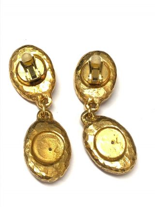 Rare Alexis Lahellec Paris Pink Gold Tone Vintage Clip Earrings 2