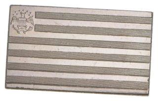 Rare Society Of The Cincinnati Flag.  925 Sterling Silver - Bar Ltd Ed 062