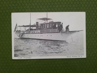 Rare Vintage Stone Harbor N.  J.  Postcard - Yacht - " Winning "