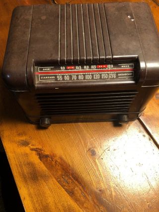 Antique Rca Victor Short Wave Standard Broadcasr Radio Bakelite Case