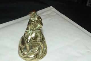 Rare Vintage Brass Lady Bell Scottish Man In Kilt