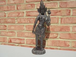 Antique Vintage Bronze Indian Hindu Goddess Sculpture Figure 16 "