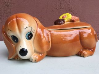 Vintage Dachshund Weiner Dog Cookie Jar Rare