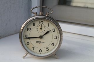 Vintage Old Made Bulgarian Desktop Alarm Clock Watch Rodina