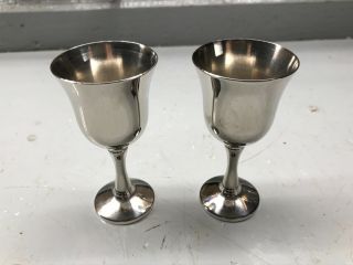 2 Sterling Silver Goblets 3 11/16” Tall