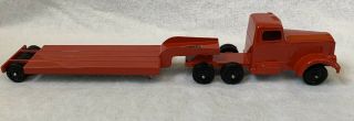 Ralstoy Die Cast Construction Truck With Lowboy Trailer And Rare No.  10 Cab