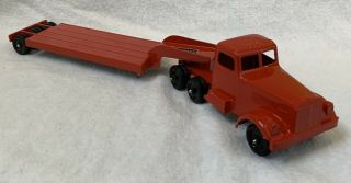 Ralstoy Die Cast Construction Truck With Lowboy Trailer And Rare No.  10 Cab 2