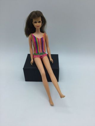 Vintage Barbie 1966 Francie Twist & Turn Bend Leg Brunette Swimsuit