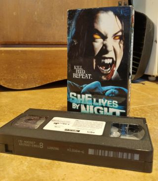 She Lives By Night VHS Horror Rare Vampire Video Halloween 3