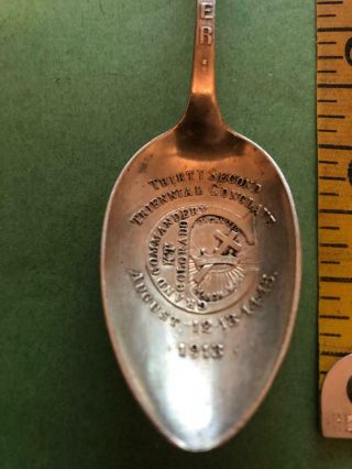 1913 STERLING SILVER SPOON 32ND TRIENNIAL CONCLAVE GRAND COMMANDERY DENVER 26G 2