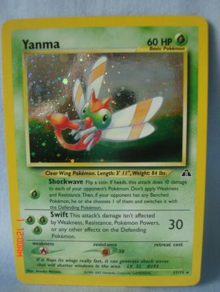 Pokemon Neo Discovery Yanma 17/75 Rare Holo Card Nm/nr