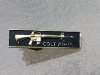 Vintage Colt Ar - 15 Tie Clip Rifle Gun Black Enamel Robbins Co
