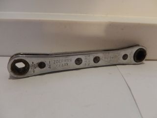 Vintage Zoerman Clark 1/4 X 5/16 Ratchet Wrench Rb810 Usa Rare,  Pat 2500835